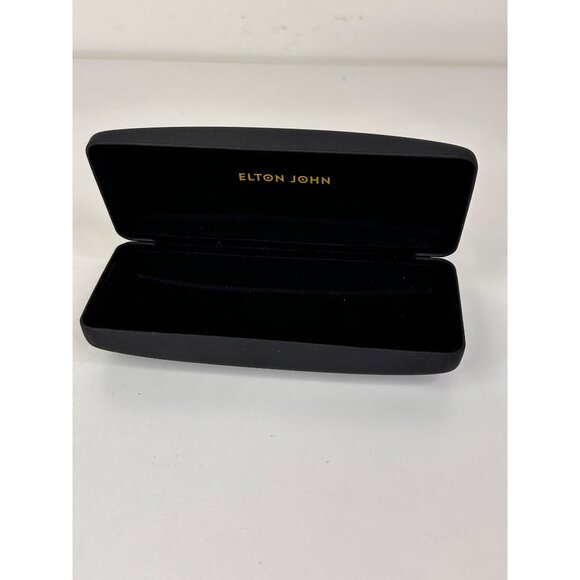 Elton John Hard Shell Eye Glasses or Sunglasses Case Black Flip Top Clam Shell - Picture 1 of 7